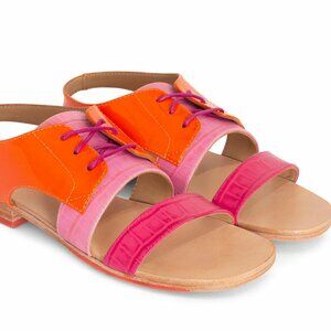 Fluevog Size 9 - RIVER  LOIRE FLAT LACE-UP SANDAL